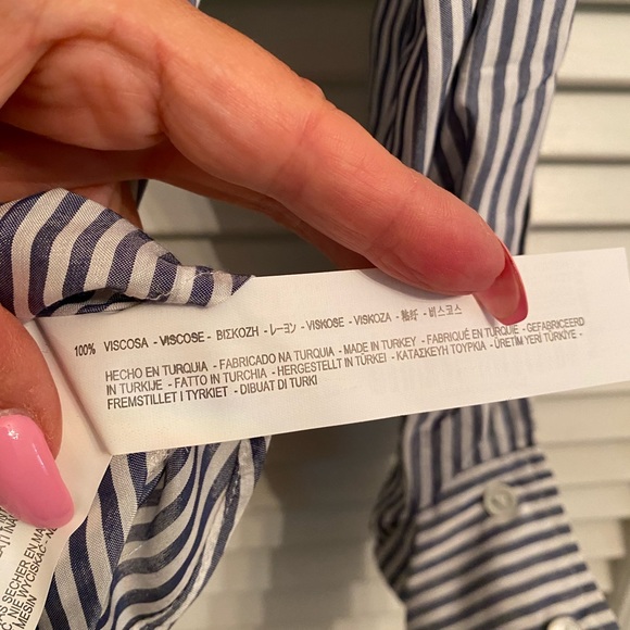 Zara pinstriped blouse size M NWT - Picture 5 of 6